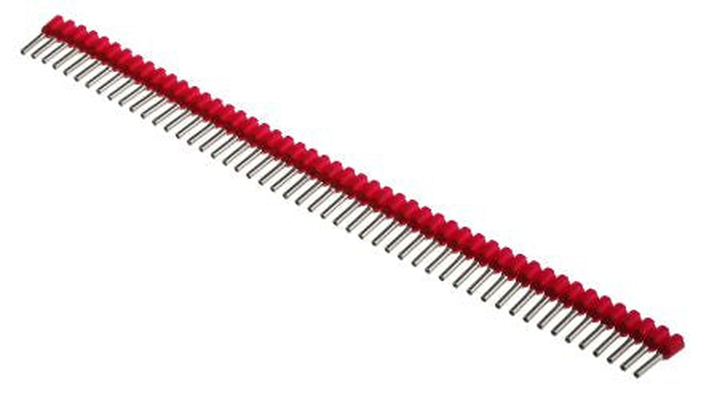 Weidmüller Insulated Crimp Bootlace Ferrule, 8 mm Pin Length, 1.4 mm Pin Diameter, Red to 17 AWG Wire Size