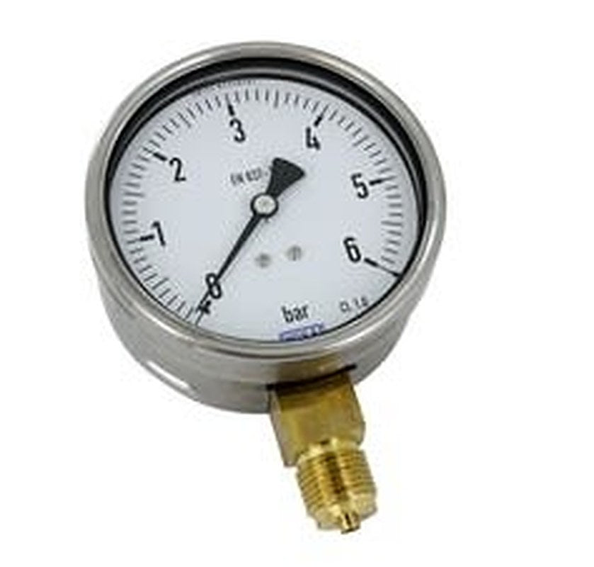 WIKA G 1/2 MNPT Pressure Gauge, 100 mm, 6 bar