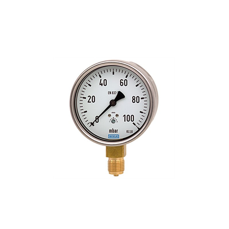 WIKA G 1/2 Threaded Pressure Gauge, 160 mm, 0.025 bar