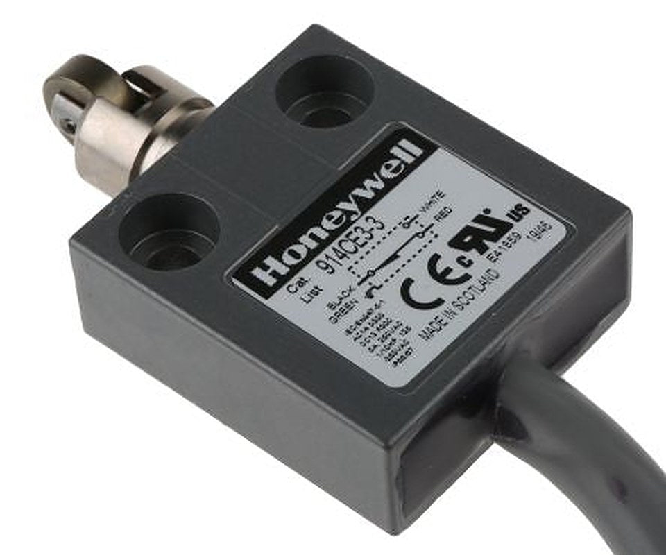Honeywell 914CE Series Cross Roller Plunger Limit Switch, SPDT, IP66, IP67, IP68, Die Cast Zinc Housing, 250V ac
