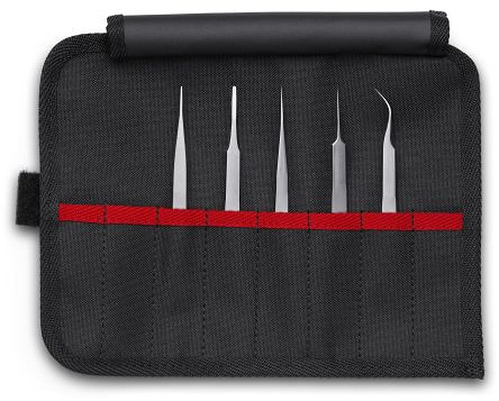 Knipex 120mm Stainless Steel ESD Safe Tweezer Set