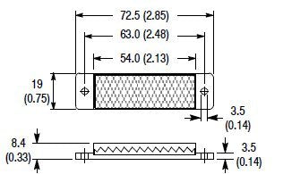 92-111 Reflector, corner cube, 73.4 x 1901 mm rectangular with M3 mounting holes