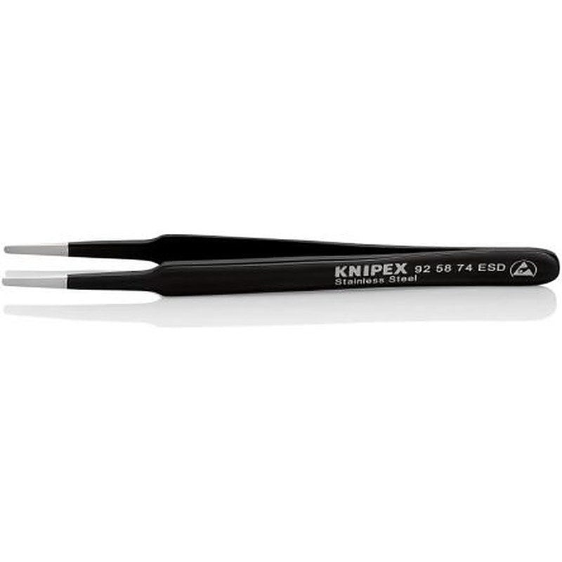 Knipex 118mm Stainless Steel Blunt ESD Safe Tweezer
