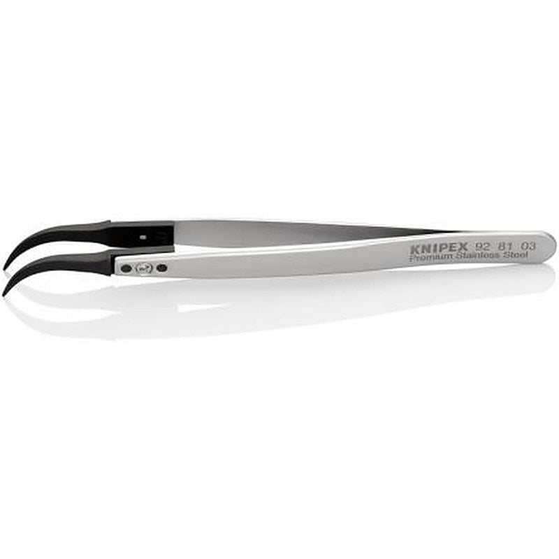 Knipex 130mm Stainless Steel Angled ESD Safe Tweezer