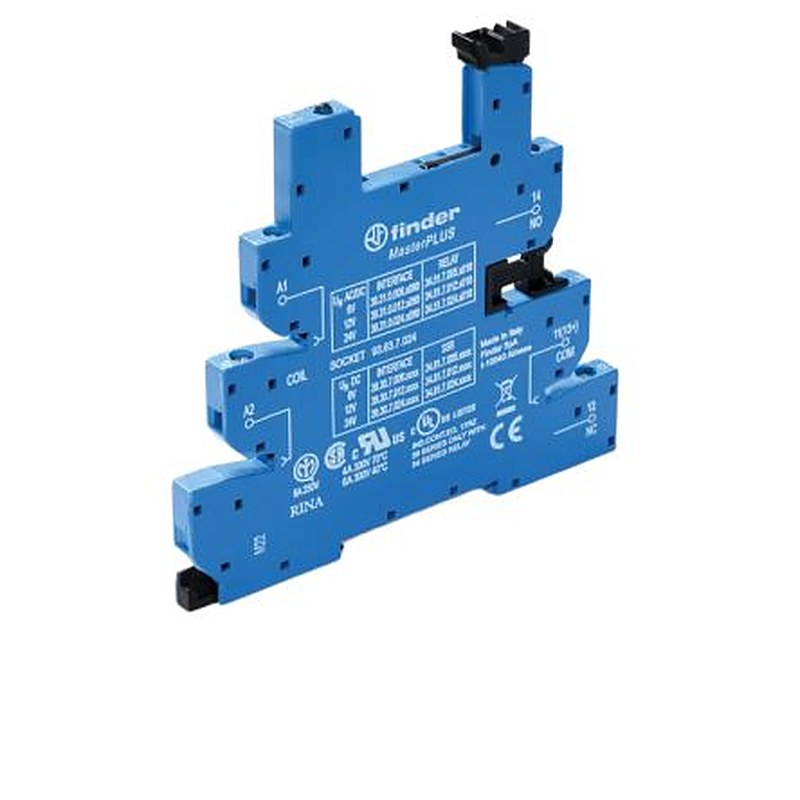 Finder 93.63 1 Way 230V PCB Relay Socket, for use with 31 and 41 Series Relay