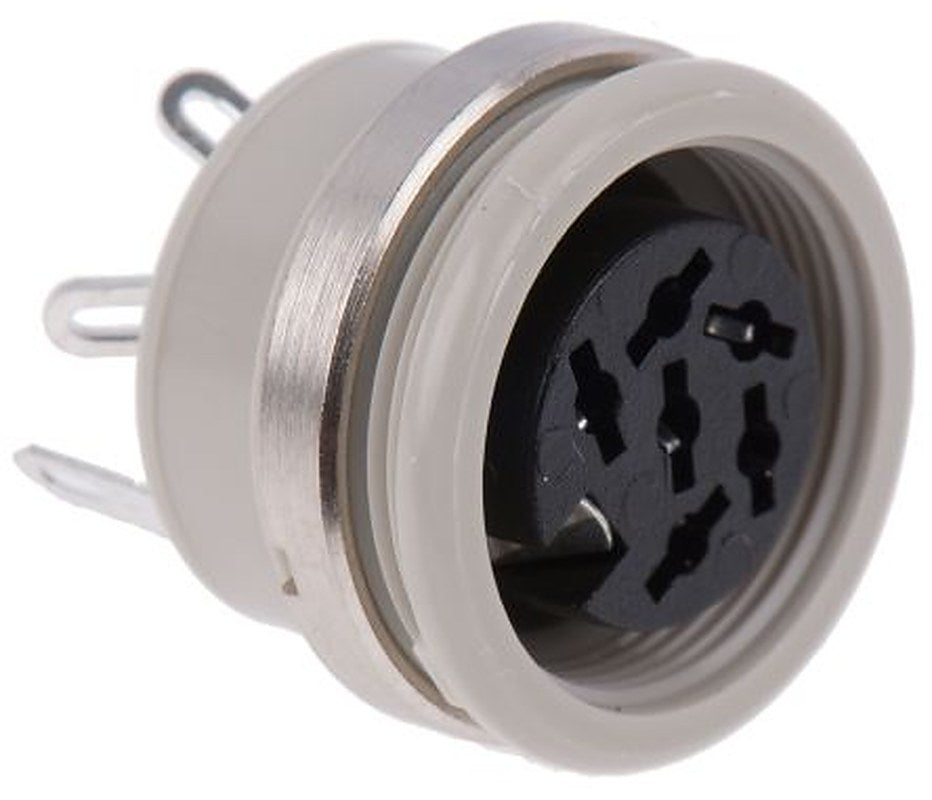 Hirschmann, MAB 6 Pole Straight Standard DIN Socket, DIN 45322, 4A, 34V ac/dc IP30, Panel Mount Female