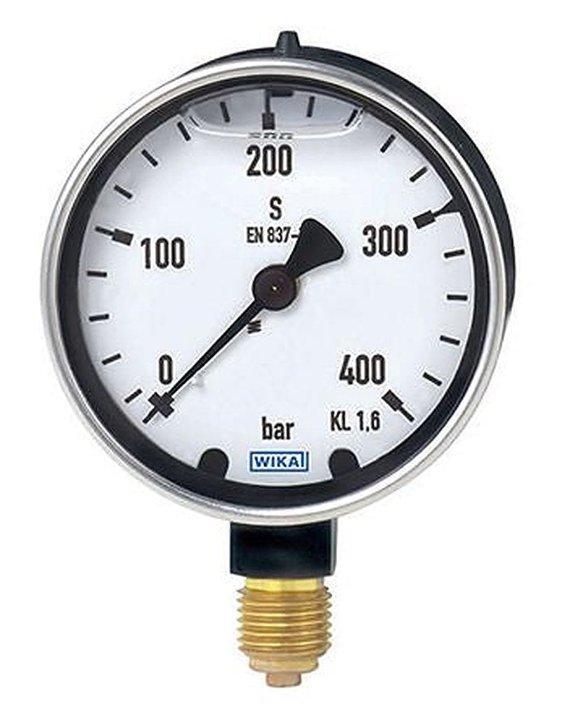 WIKA 1/4 in G Threaded Pressure Gauge, 63 mm, 100 psi