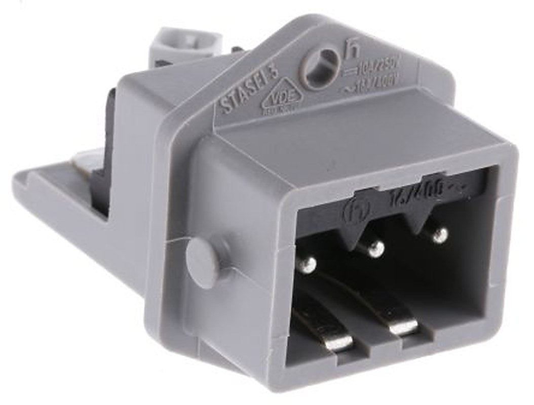 Hirschmann, ST IP54 Grey Panel Mount Mount 3P Straight Heavy Duty Power Connector, 16A, 250V, 400 V