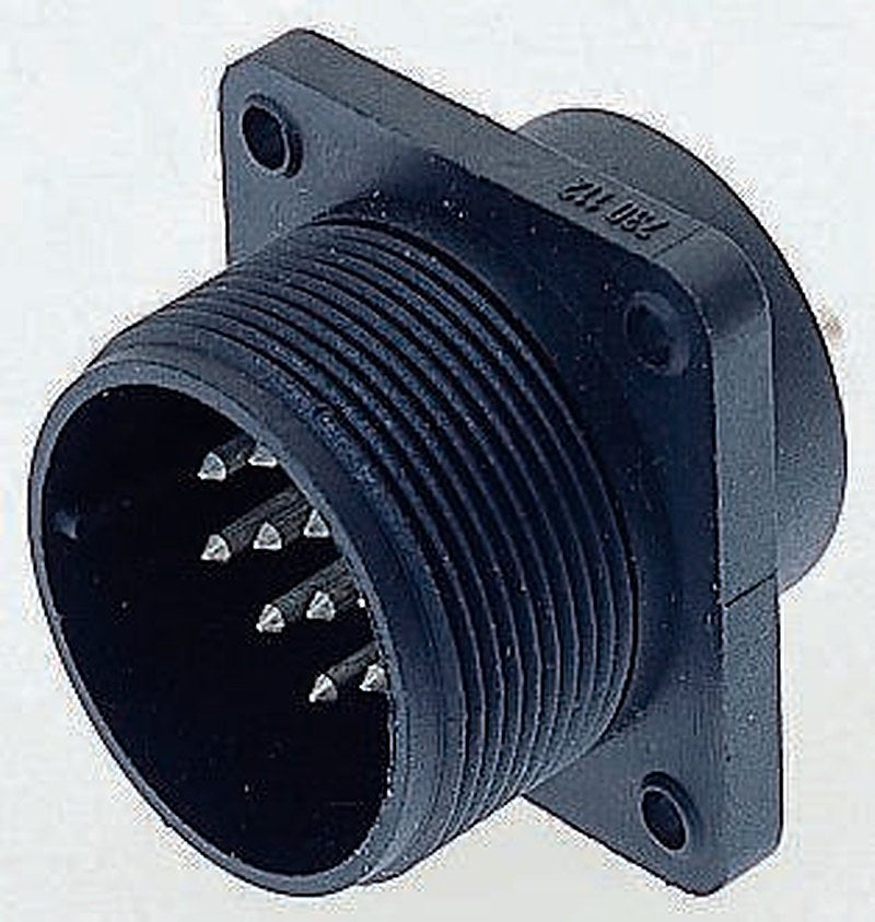 Hirschmann, CM, Copper Straight 5 Way Panel Mount MIL Spec Circular Connector Male, Male Contacts,Shell Size 14, Screw
