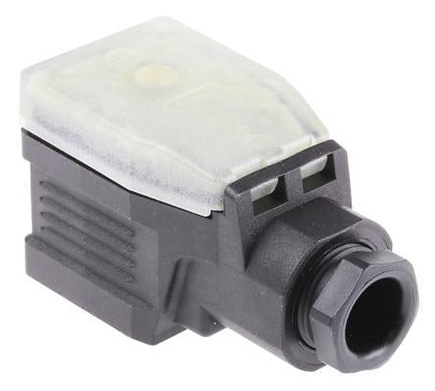 Hirschmann, GDME 3 Pole M3 Solenoid Valve Connector, 43650, 16A, 400V ac IP65, Central Nut