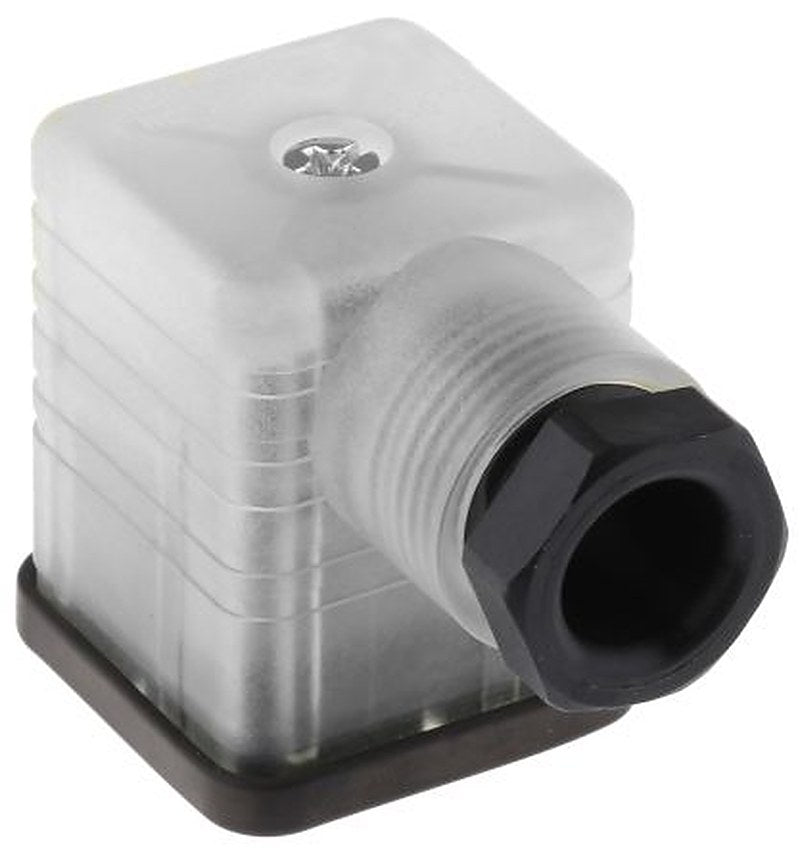 Hirschmann GDML 2+E DIN 43650 A Solenoid Valve Connector Indicator Light, 250V ac/dc Voltage