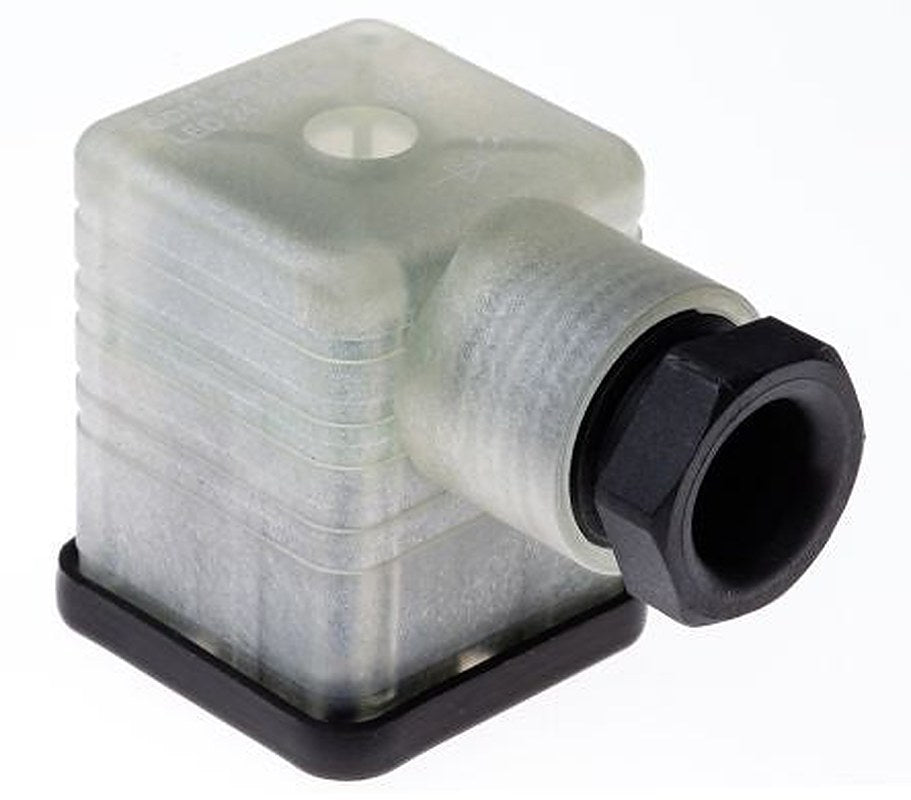 Hirschmann GDML 2+E DIN 43650 A Solenoid Valve Connector Indicator Light, 24V Voltage