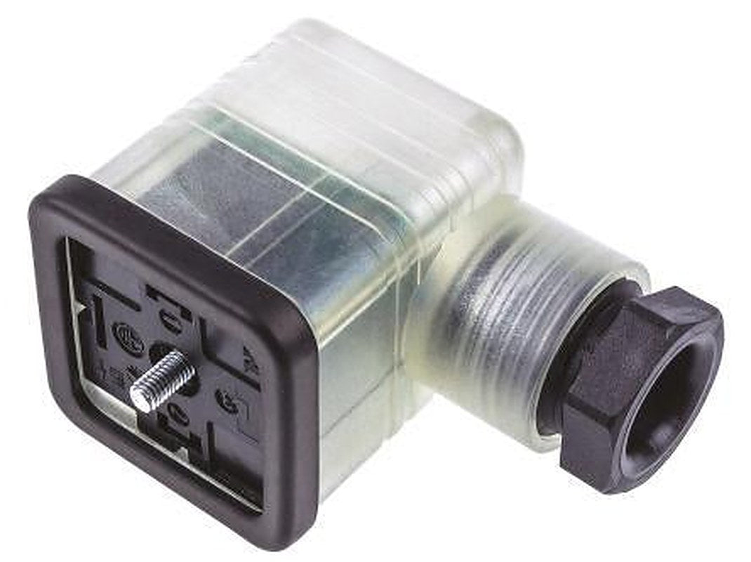 Hirschmann GDML 2+E DIN 43650 A Solenoid Valve Connector Indicator Light, 24V Voltage