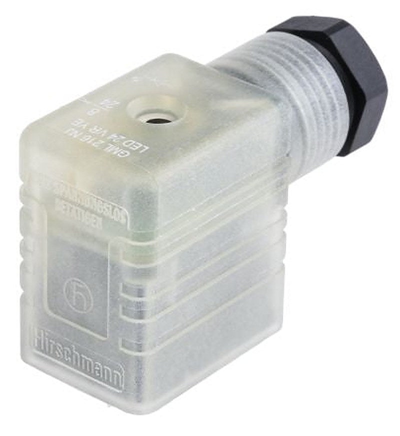 Hirschmann GML 2+E DIN 43650 B Solenoid Valve Connector Indicator Light, 24V Voltage