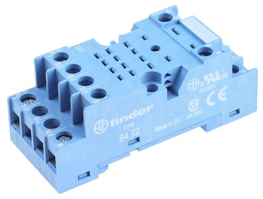 Finder 94 8 Way 250V ac DIN Rail Relay Socket