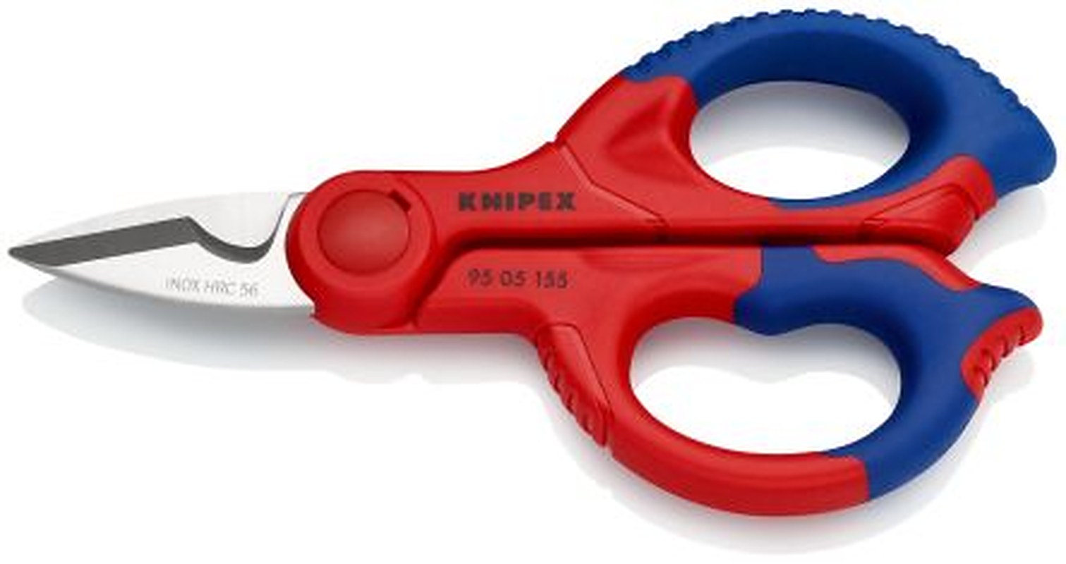 Knipex 155mm Stainless Steel Electricians Scissor Blue, Red