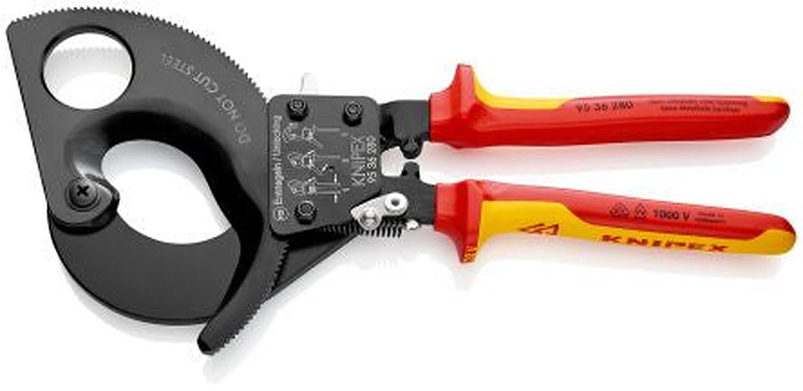 Knipex Knipex VDE/1000V Approved Ratchet Action Ratchet Cable Cutter