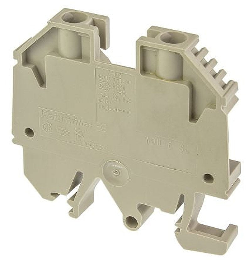 Weidmüller 9537470000 WDU Series Feed Through Terminal Block Brown, 6mm², 1-Level, Screw