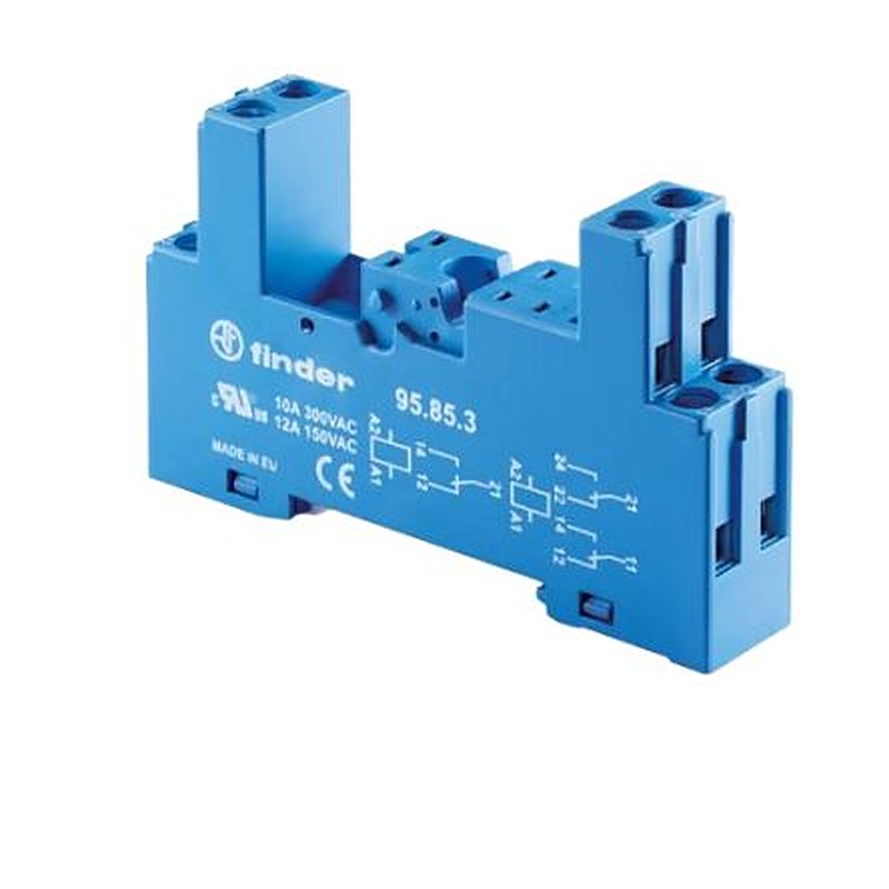 Finder 95 250V Panel Relay Socket, for use with 40.61, 40.51, 40.62 Series Relay, 40.52