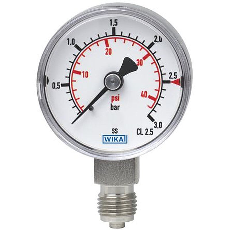 WIKA G 1/4 MNPT Pressure Gauge, 63 mm, 6 bar