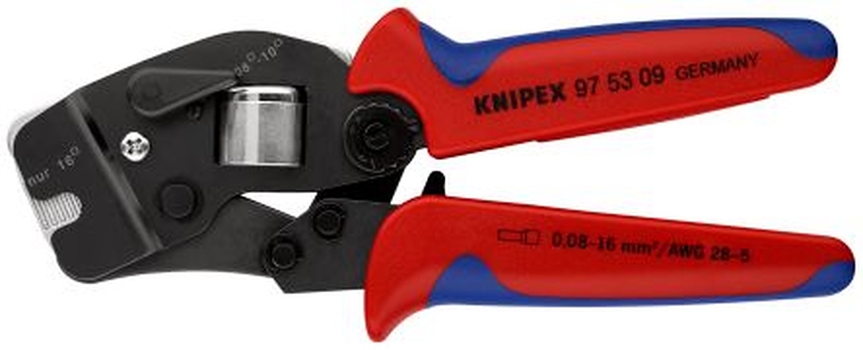 Knipex 97 53 09 0.08 - 10.0 and 16.0 mm² Crimp Tool Crimp Tool for Bootlace Ferrule