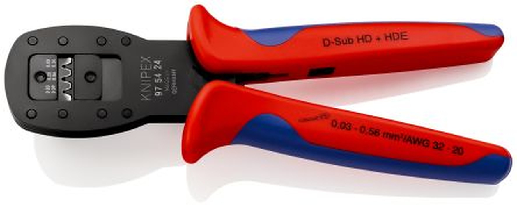 Knipex 0.5 to 6 mm² Crimp Tool Crimp Tool for D Sub HDE Contacts, D Sub HD 20 Contacts