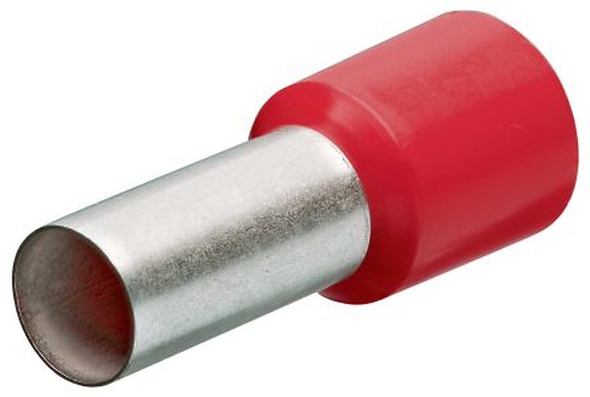 Knipex, 97 99 Insulated Ferrule, 8 mm Pin Length, 1.4 mm Pin Diameter, Red from 18 AWG to 18 AWG Wire Size