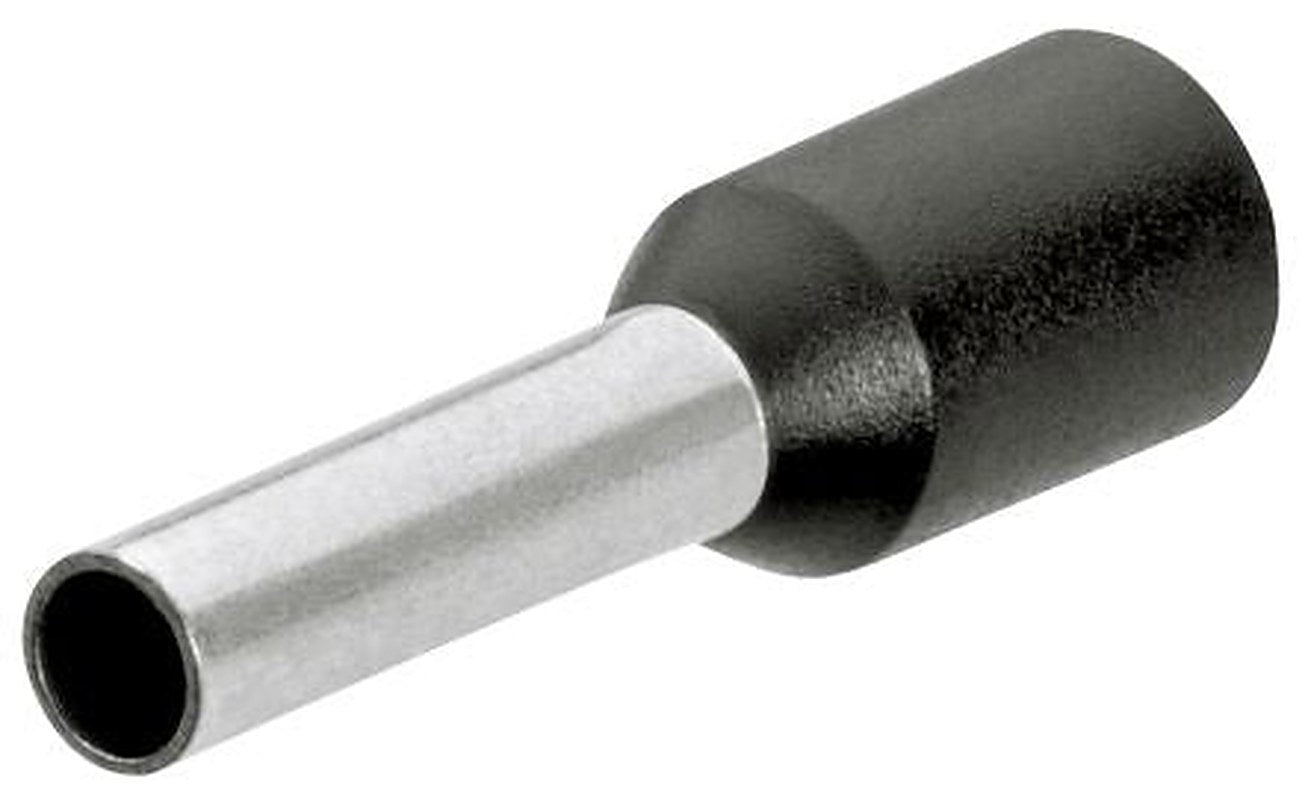 Knipex, 97 99 Insulated Ferrule, 10 mm Pin Length, 1.4 mm Pin Diameter, Black from 16 AWG to 16 AWG Wire Size