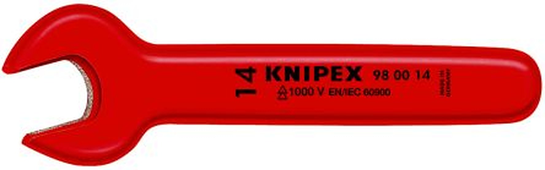 Knipex Open End Wrench, 145mm Overall, 15 mm Jaw Capacity VDE/1000V Approved