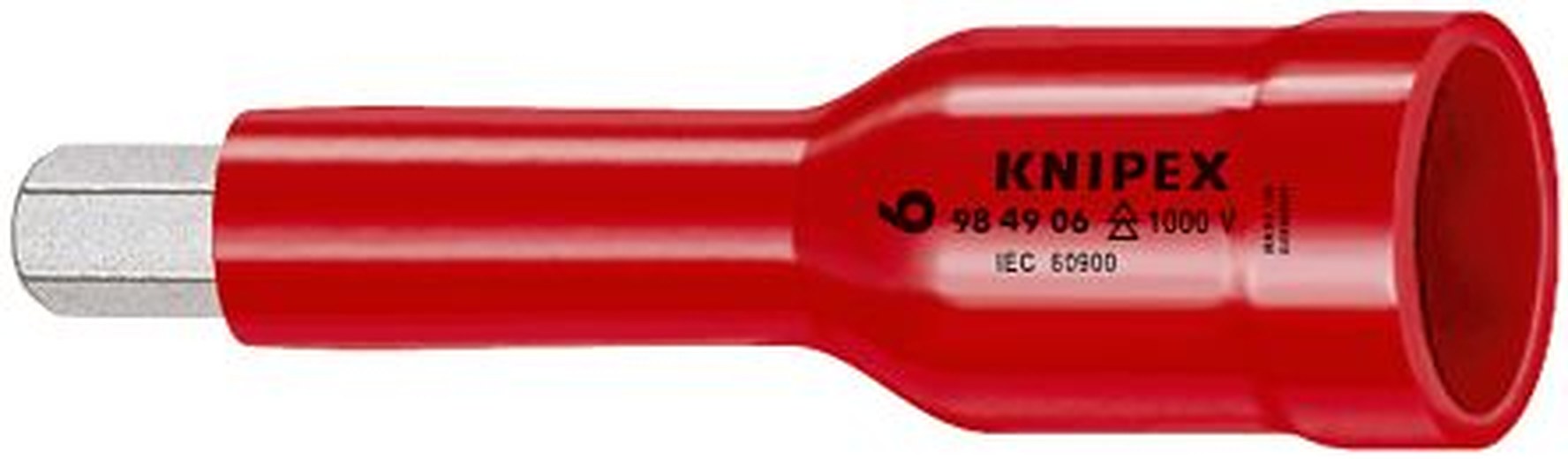 Knipex 1/2 in Drive 1/2 in Bit Hex VDE/1000V Approved, 9mm Overall Length