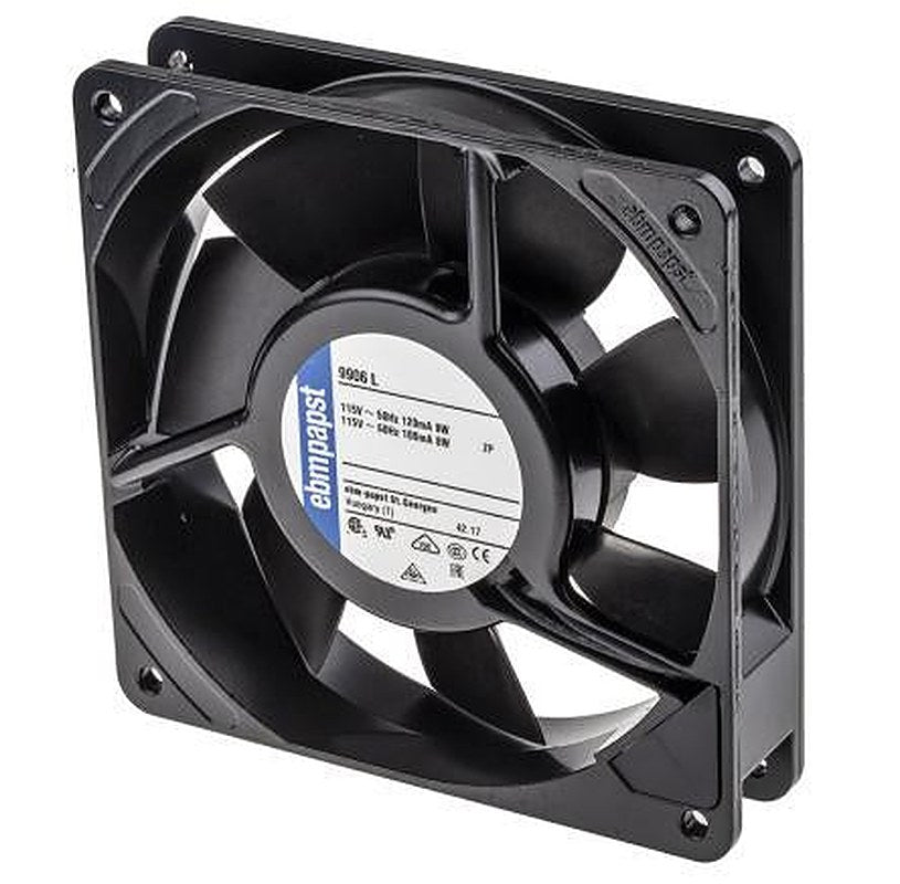 ebm-papst 9900 Series Axial Fan, 115V ac, 100 m³/h, 8 W, 70 mA Max 119 mm, 119mm, 25 mm