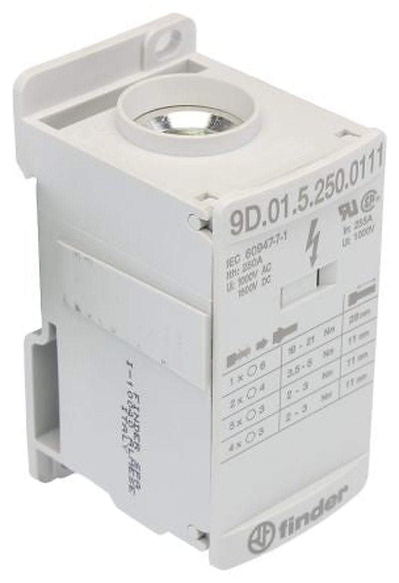 Finder Non-Fused Terminal Block, 12 Way, 1500V ac/dc, 100kA, White