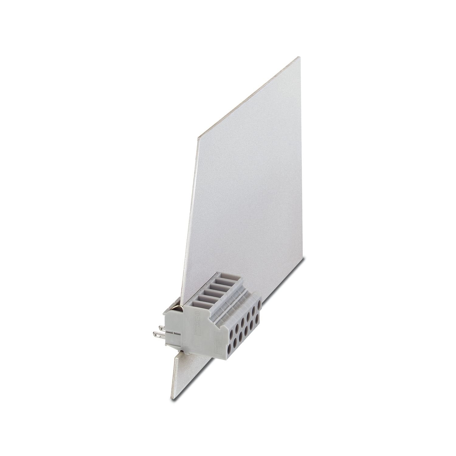 Panel feed-through terminal block, connection method: Screw connection with tension sleeve, Solder/Slip-on connection, number of positions: 1, load current: 18 A, cross section: 0.2 mm 2 - 4 mm 2 , connection direction of the conductor to plug-in direction: 90 °, width: 6 mm, color: gray
