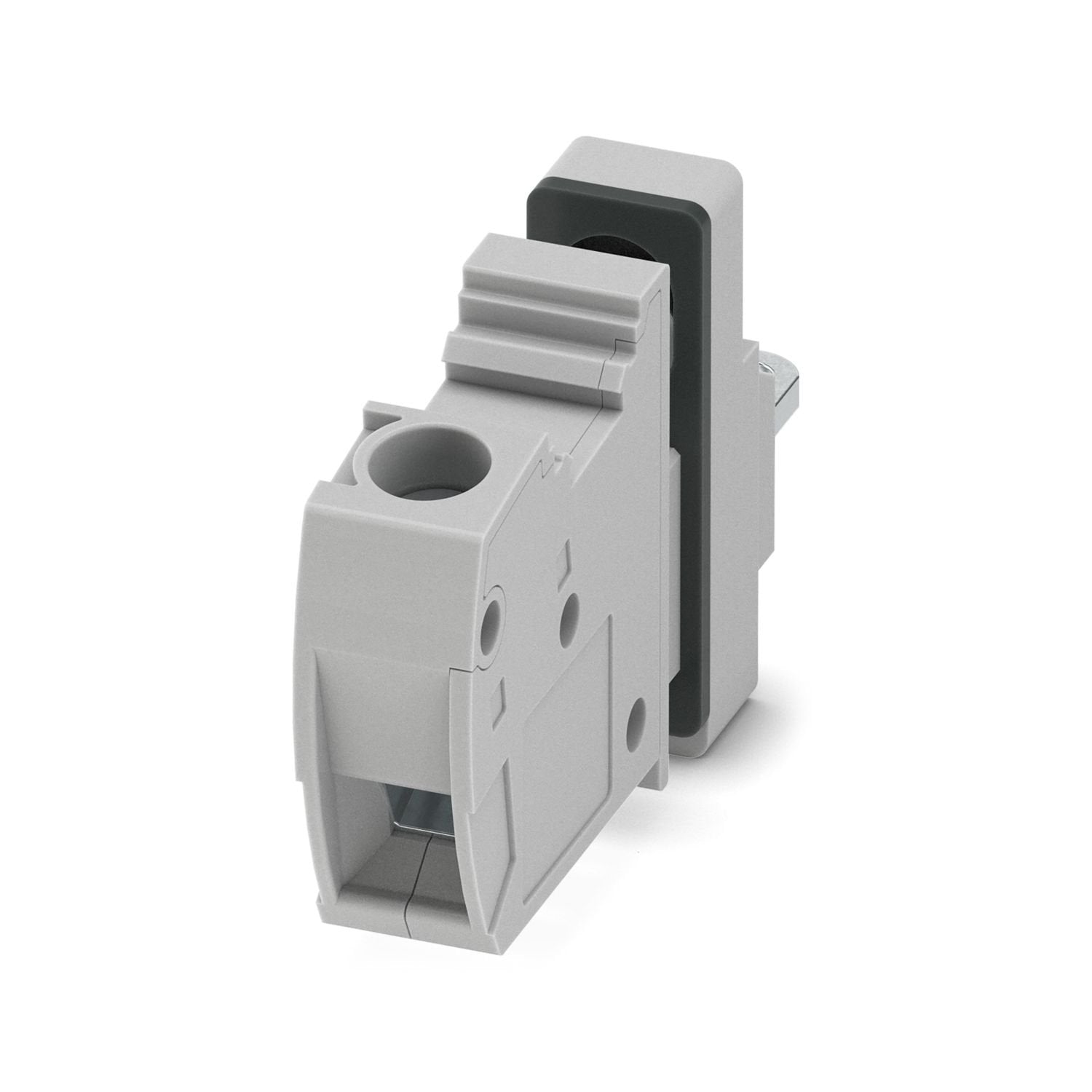 Panel feed-through terminal block, connection method: Screw connection with tension sleeve, Solder connection, number of positions: 1, load current: 32 A, cross section: 0.2 mm 2 - 6 mm 2 , connection direction of the conductor to plug-in direction: 0 °, width: 8.1 mm, color: gray