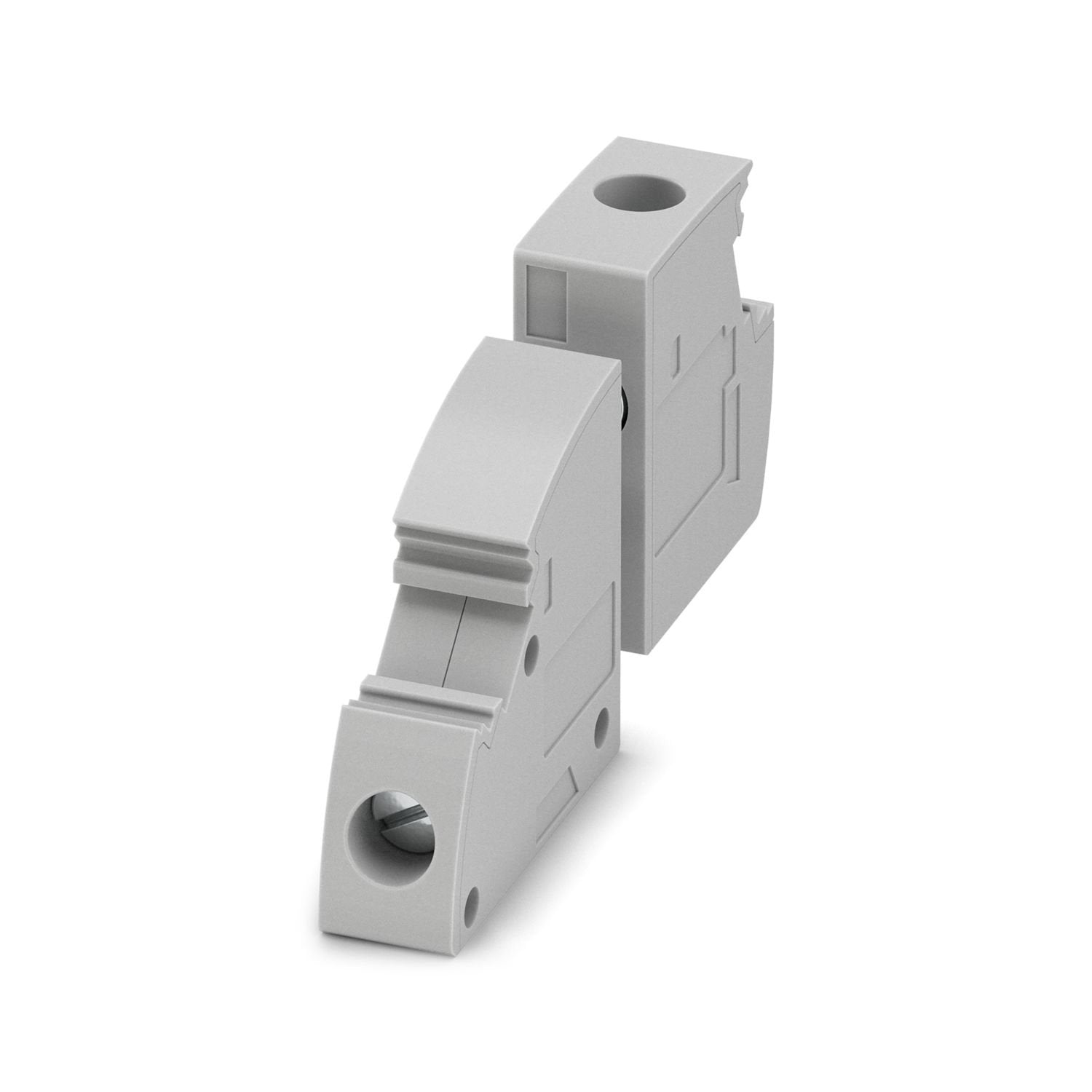 Panel feed-through terminal block, connection method: Screw connection with tension sleeve, Screw connection with tension sleeve, number of positions: 1, load current: 32 A, cross section: 0.2 mm 2 - 6 mm 2 , connection direction of the conductor to plug-in direction: -90 °, width: 8.1 mm, color: gray