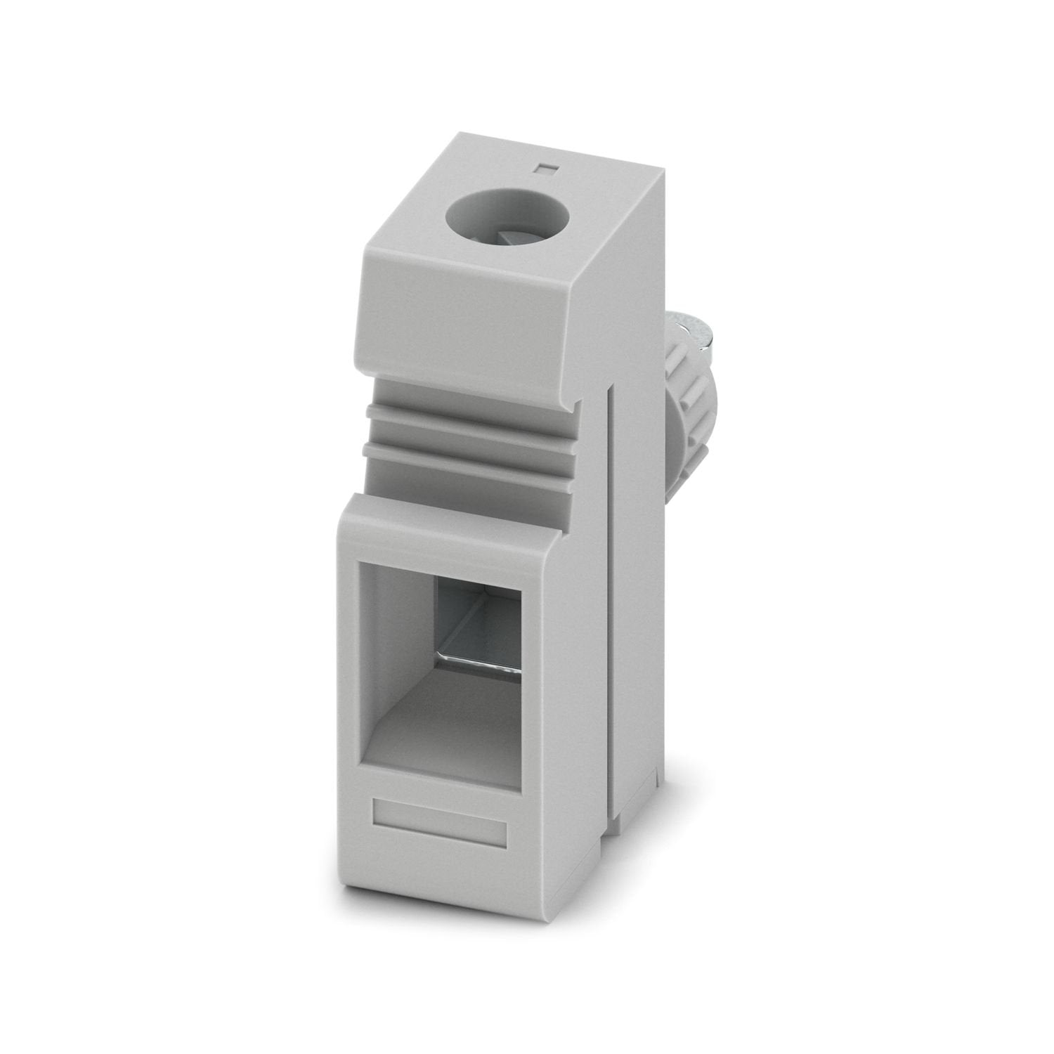 Panel feed-through terminal block, connection method: Screw connection with tension sleeve, Solder connection, number of positions: 1, load current: 41 A, cross section: 0.2 mm 2 - 10 mm 2 , connection direction of the conductor to plug-in direction: 0 °, width: 10 mm, color: gray