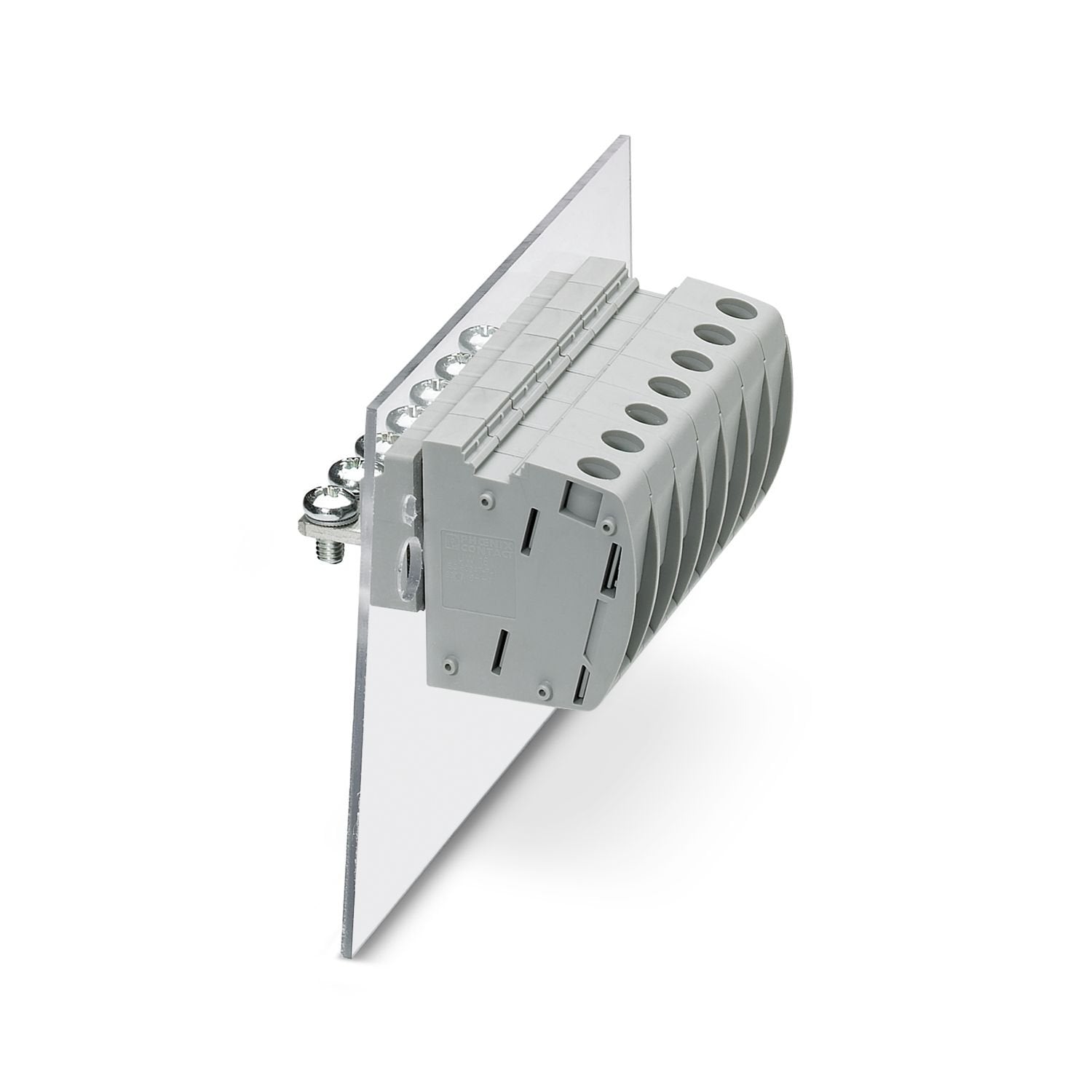Panel feed-through terminal block, connection method: Screw connection with tension sleeve, Cable lug connection, number of positions: 1, load current: 76 A, cross section: 6 mm 2 - 25 mm 2 , connection direction of the conductor to plug-in direction: 0 °, width: 12.1 mm, color: gray. Item with lateral securing pin