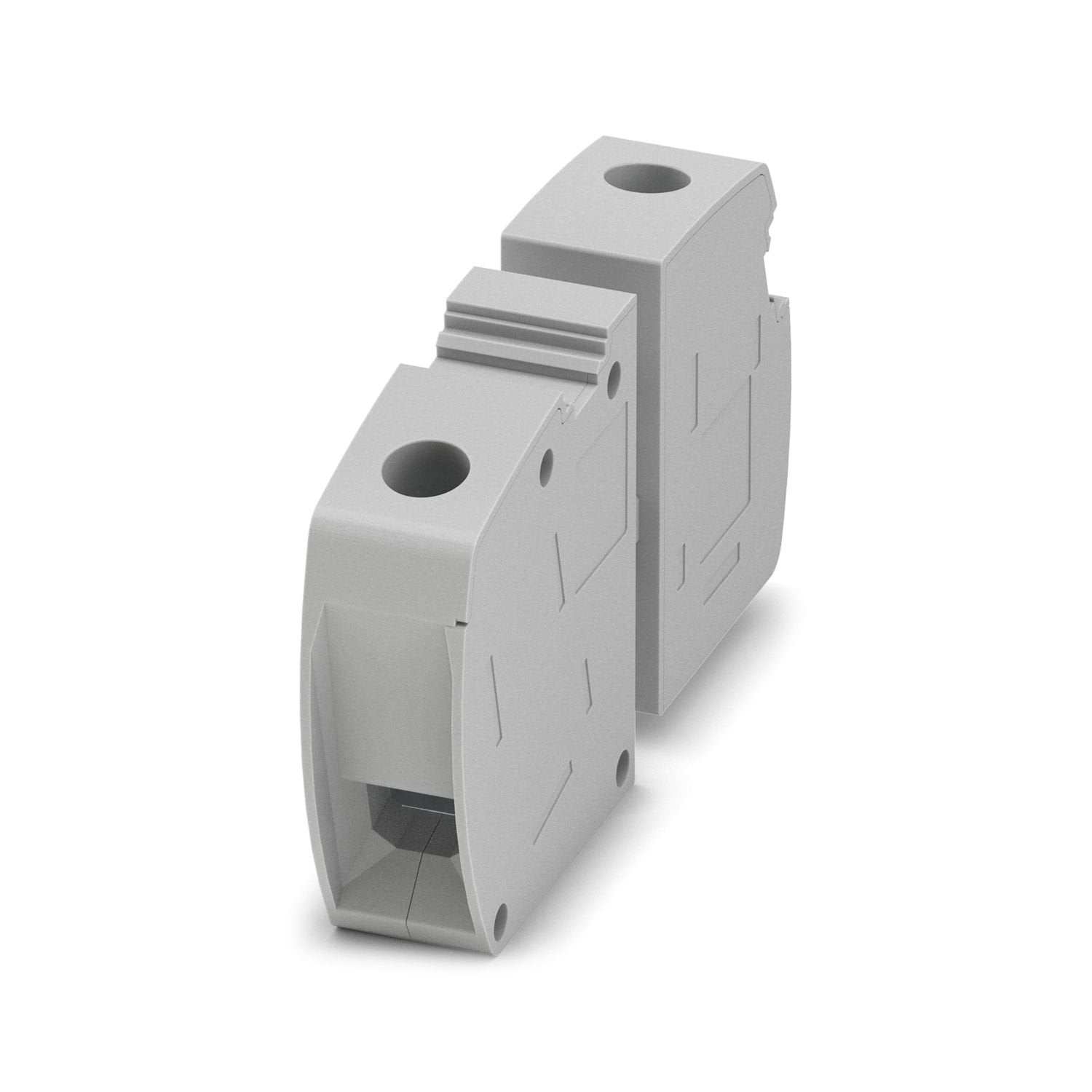 Panel feed-through terminal block, connection method: Screw connection with tension sleeve, Screw connection with tension sleeve, number of positions: 1, load current: 101 A, cross section: 6 mm 2 - 35 mm 2 , connection direction of the conductor to plug-in direction: 0 °, width: 15 mm, color: gray