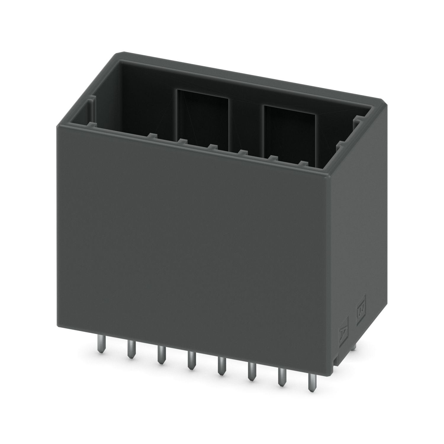 PCB headers, color: black, nominal current: 5 A, rated voltage (III/2): 160 V, contact surface: Sn, contact connection type: Pin, number of rows: 2, number of positions: 16, product range: DD21H 0,85/..-V, pitch: 2.5 mm, mounting: Wave soldering, pin layout: Linear pinning, solder pin [P]: 3.4 mm, number of solder pins per potential: 1, plug-in system: CONNEXIS DD, Pin connector pattern alignment: Standard, locking: Snap-in locking, mounting method: Engagement nose, type of packaging: packed in cardboard