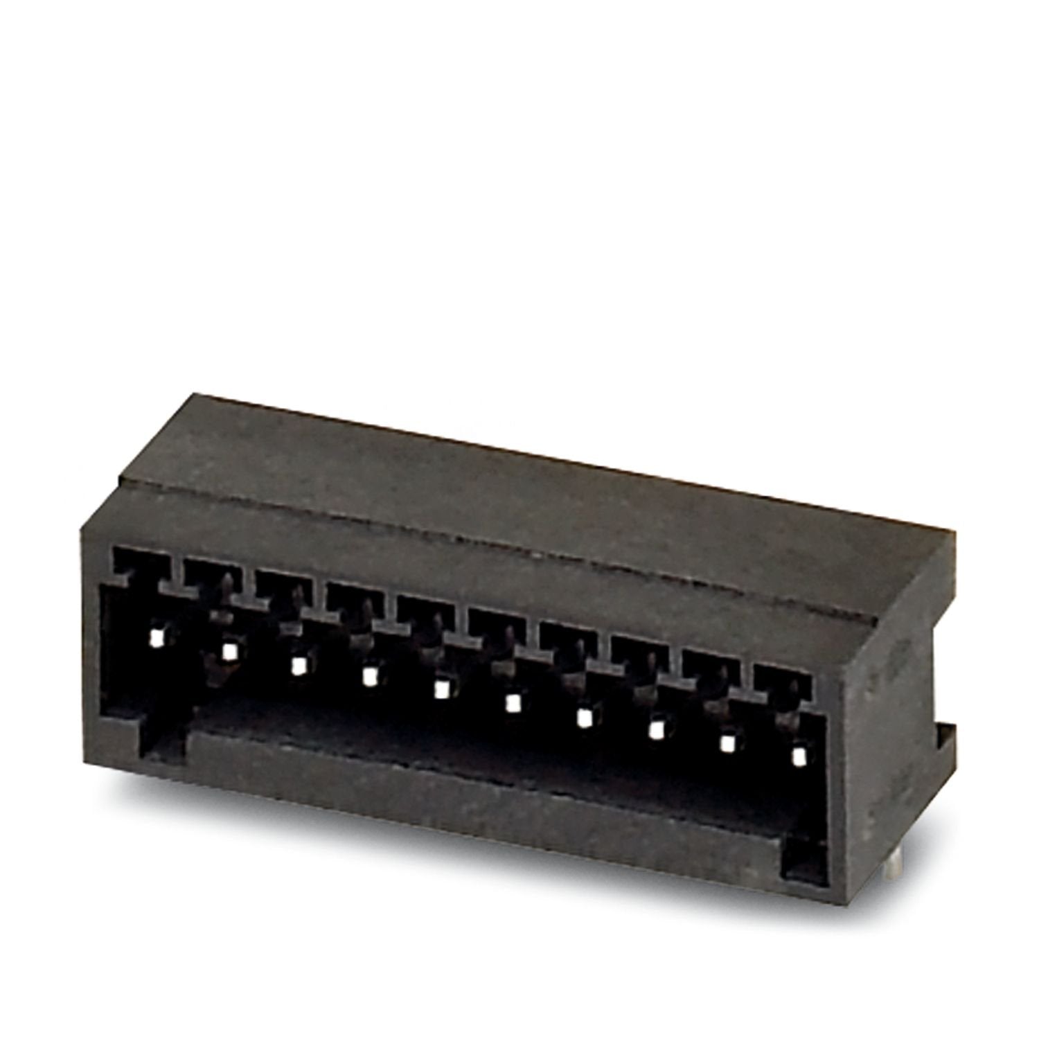 PCB headers, nominal cross section: 0.5 mm 2 , color: black, nominal current: 4 A, rated voltage (III/2): 160 V, contact surface: Sn, contact connection type: Pin, number of potentials: 4, number of rows: 1, number of positions: 4, number of connections: 4, product range: MC 0,5/..-G-THT, pitch: 2.5 mm, mounting: THR soldering / wave soldering, pin layout: Linear pinning, solder pin [P]: 3.8 mm, number of solder pins per potential: 1, plug-in system: COMBICON FK-MC 0,5, Pin connector pattern alignment: Stan