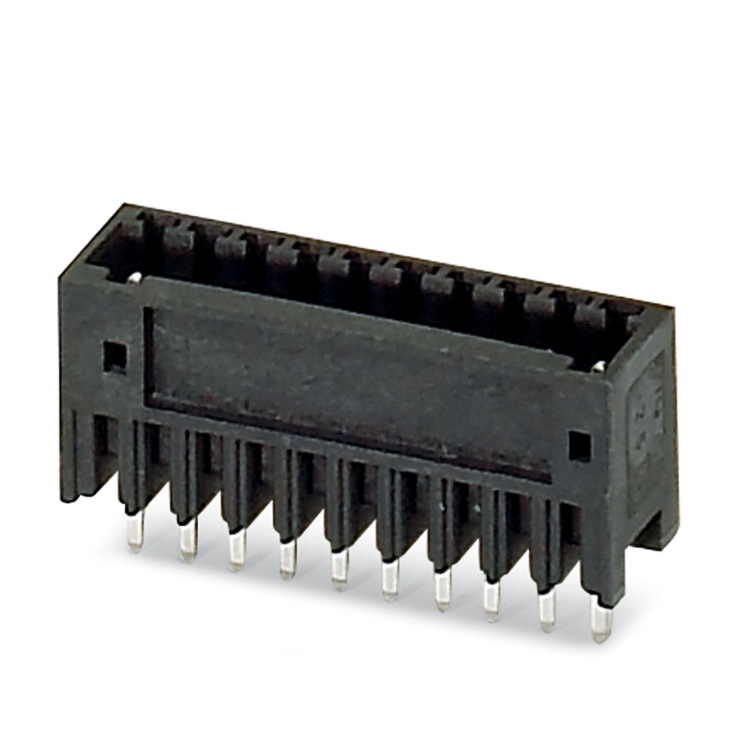 PCB headers, nominal cross section: 0.5 mm 2 , color: black, nominal current: 4 A, rated voltage (III/2): 160 V, contact surface: Sn, contact connection type: Pin, number of potentials: 2, number of rows: 1, number of positions: 2, number of connections: 2, product range: MCV 0,5/..-G-THT, pitch: 2.5 mm, mounting: THR soldering / wave soldering, pin layout: Linear pinning, solder pin [P]: 3.5 mm, number of solder pins per potential: 1, plug-in system: COMBICON FK-MC 0,5, Pin connector pattern alignment: Sta