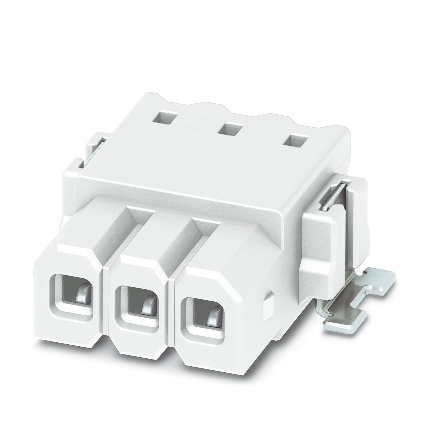 PCB headers, nominal cross section: 0.5 mm 2 , color: signal white, nominal current: 6 A, rated voltage (III/2): 160 V, contact surface: Sn, contact connection type: Socket, number of potentials: 4, number of rows: 1, number of positions: 4, number of connections: 4, product range: PTSM 0,5/..-HHI-SMD WH, pitch: 2.5 mm, mounting: SMD soldering, pin layout: Linear pad geometry, number of solder pins per potential: 1, plug-in system: COMBICON PTSM, Pin connector pattern alignment: Standard, locking: without, 