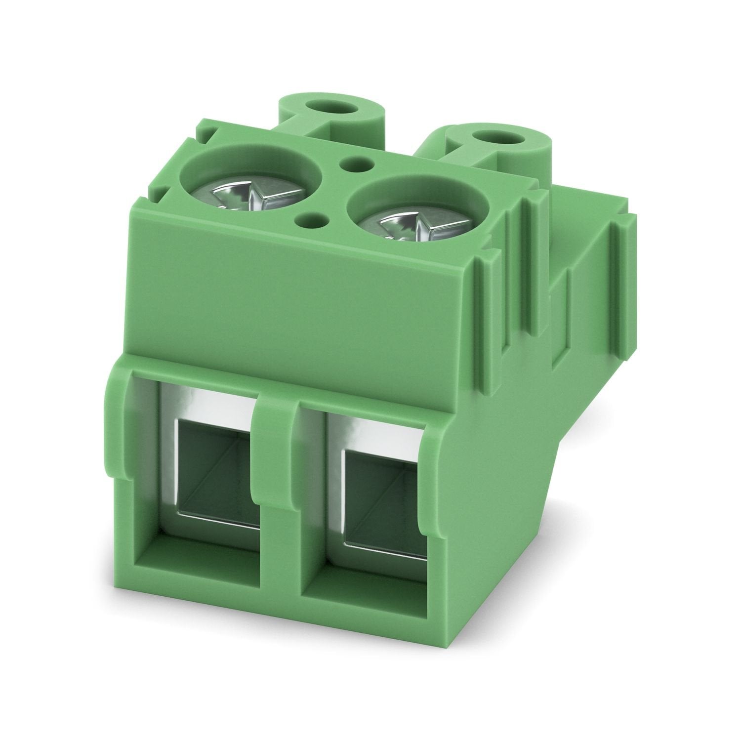 PCB connector, nominal cross section: 1.5 mm 2 , color: green, nominal current: 12 A, rated voltage (III/2): 400 V, contact surface: Sn, contact connection type: Socket, number of potentials: 2, number of rows: 1, number of positions: 2, number of connections: 2, product range: PT 1,5/..-PVH, pitch: 5 mm, connection method: Screw connection with wire protector, screw head form: H1L Slotted Phillips recess, conductor/PCB connection direction: 0 °, plug-in system: COMBICON PST 1,3, locking: without, mounting 