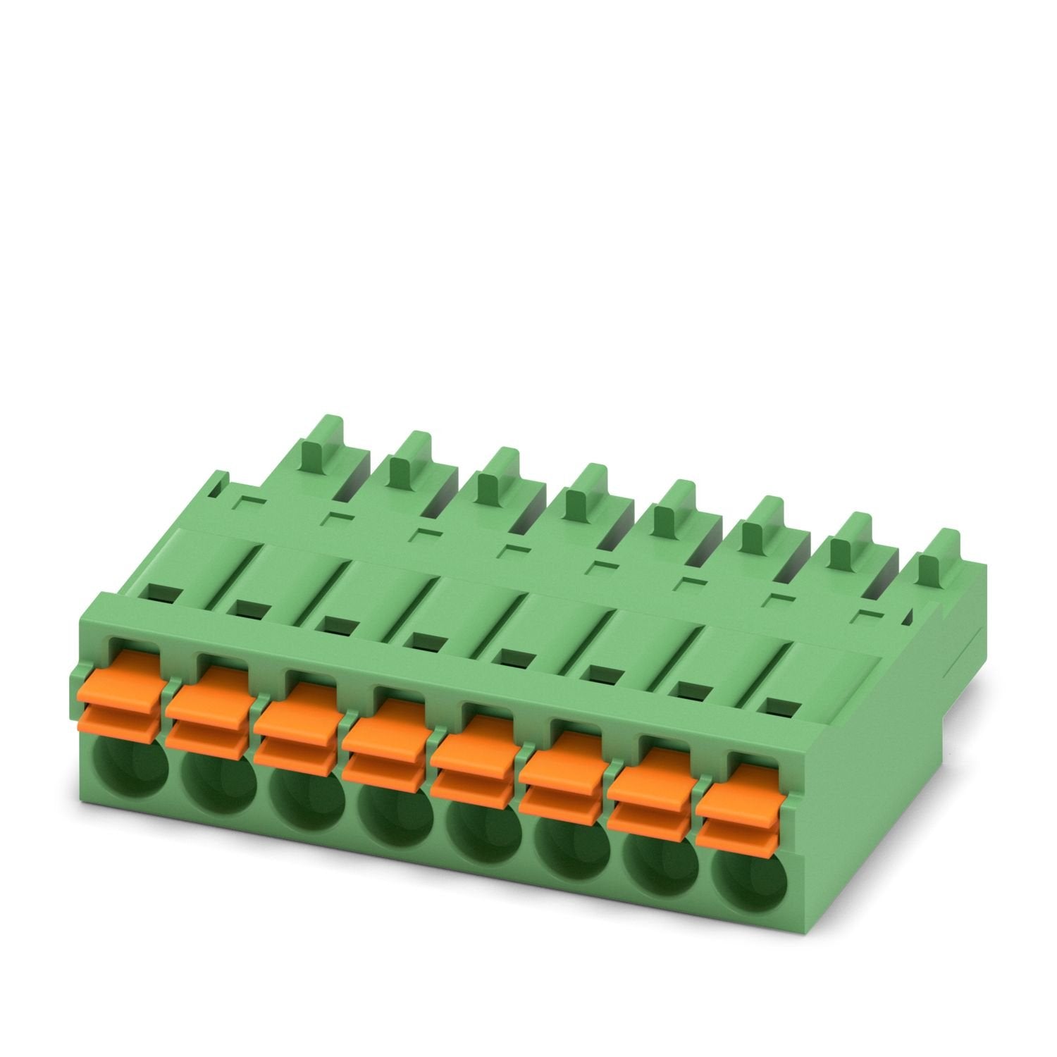 PCB connector, nominal cross section: 1.5 mm 2 , color: green, nominal current: 8 A, rated voltage (III/2): 160 V, contact surface: Sn, contact connection type: Socket, number of potentials: 8, number of rows: 1, number of positions: 8, number of connections: 8, product range: FMC 1,5/..-ST, pitch: 3.5 mm, connection method: Push-in spring connection, conductor/PCB connection direction: 0 °, plug-in system: COMBICON FMC 1,5 - MCDN 1,5, locking: without, mounting method: without, type of packaging: packed in