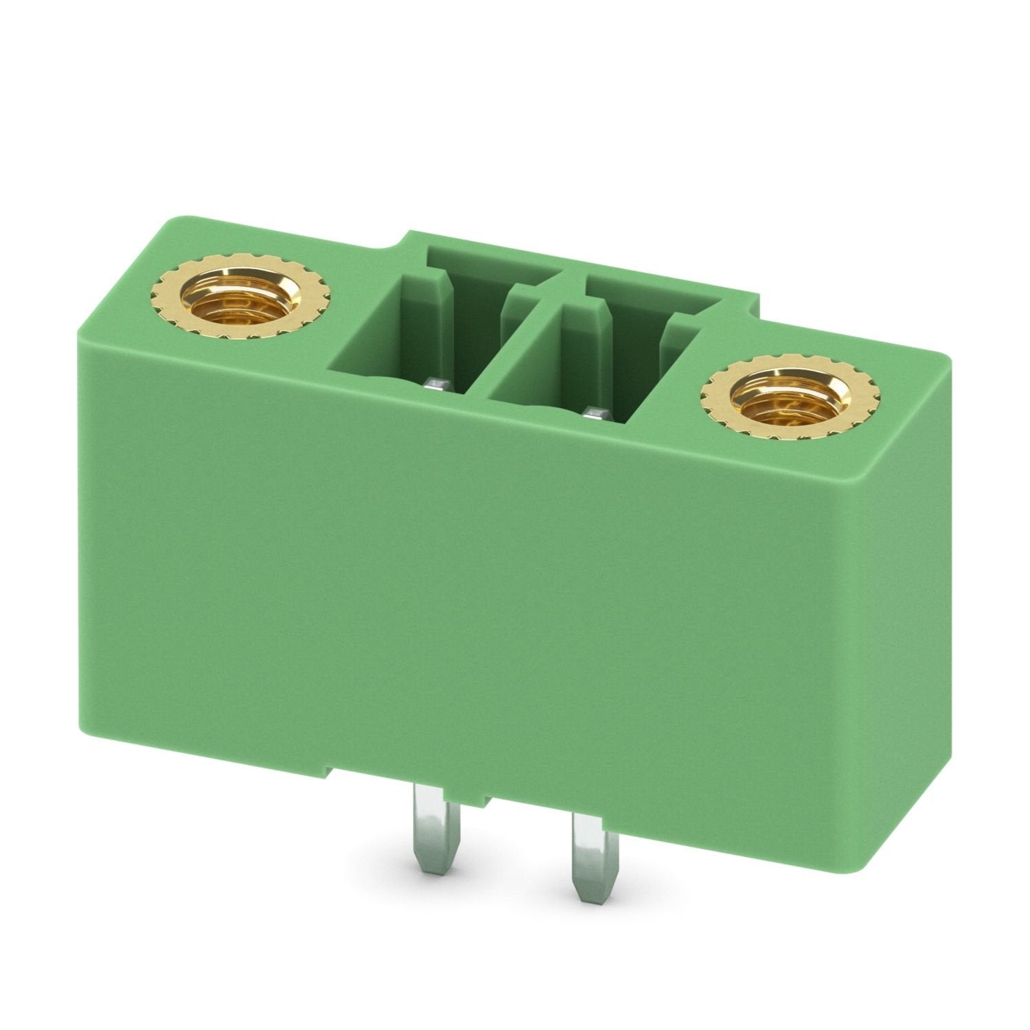 PCB headers, nominal cross section: 1.5 mm 2 , color: green, nominal current: 8 A, rated voltage (III/2): 160 V, contact surface: Sn, contact connection type: Pin, number of potentials: 2, number of rows: 1, number of positions: 2, number of connections: 2, product range: MCV 1,5/..-GF, pitch: 3.5 mm, mounting: Wave soldering, pin layout: Linear pinning, solder pin [P]: 3.4 mm, number of solder pins per potential: 1, plug-in system: COMBICON MC 1,5, Pin connector pattern alignment: Standard, locking: Screw 