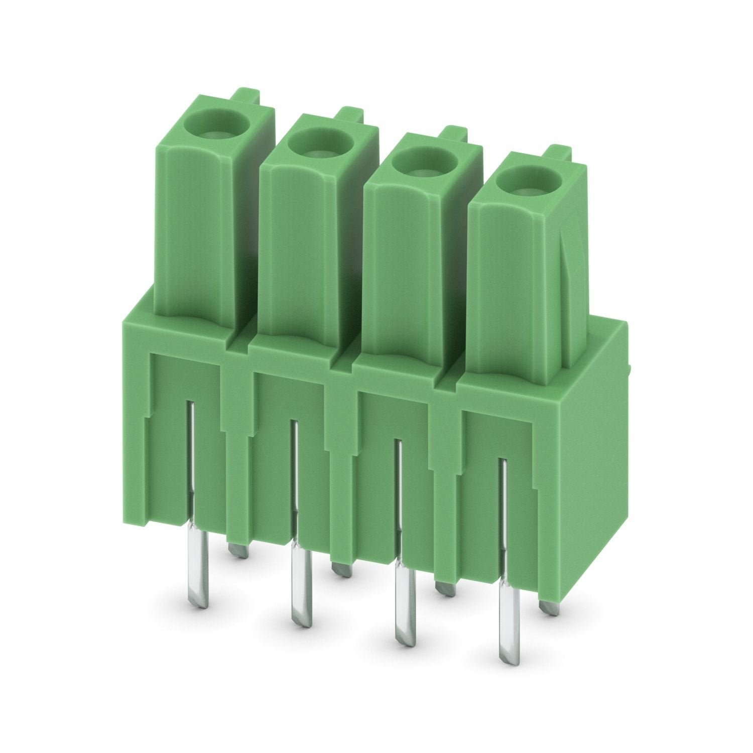 PCB headers, nominal cross section: 1.5 mm 2 , color: green, nominal current: 8 A, rated voltage (III/2): 160 V, contact surface: Sn, contact connection type: Socket, number of potentials: 4, number of rows: 1, number of positions: 4, number of connections: 4, product range: IMCV 1,5/..-G, pitch: 3.81 mm, mounting: Wave soldering, pin layout: Linear pinning, solder pin [P]: 3.5 mm, number of solder pins per potential: 2, plug-in system: COMBICON MC 1,5, Pin connector pattern alignment: Standard, locking: wi