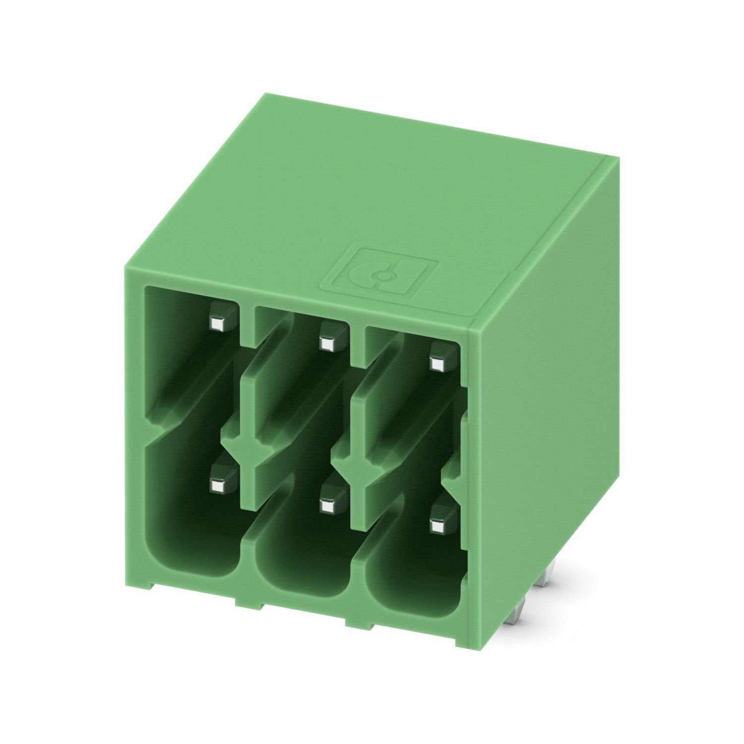 PCB headers, nominal cross section: 1.5 mm 2 , color: green, nominal current: 8 A, rated voltage (III/2): 160 V, contact surface: Sn, contact connection type: Pin, number of potentials: 6, number of rows: 2, number of positions: 3, number of connections: 6, product range: DMC 1,5/..-G1, pitch: 3.5 mm, mounting: Wave soldering, pin layout: Linear pinning, solder pin [P]: 3.5 mm, number of solder pins per potential: 1, plug-in system: COMBICON DFMC 1,5, Pin connector pattern alignment: Standard, locking: with