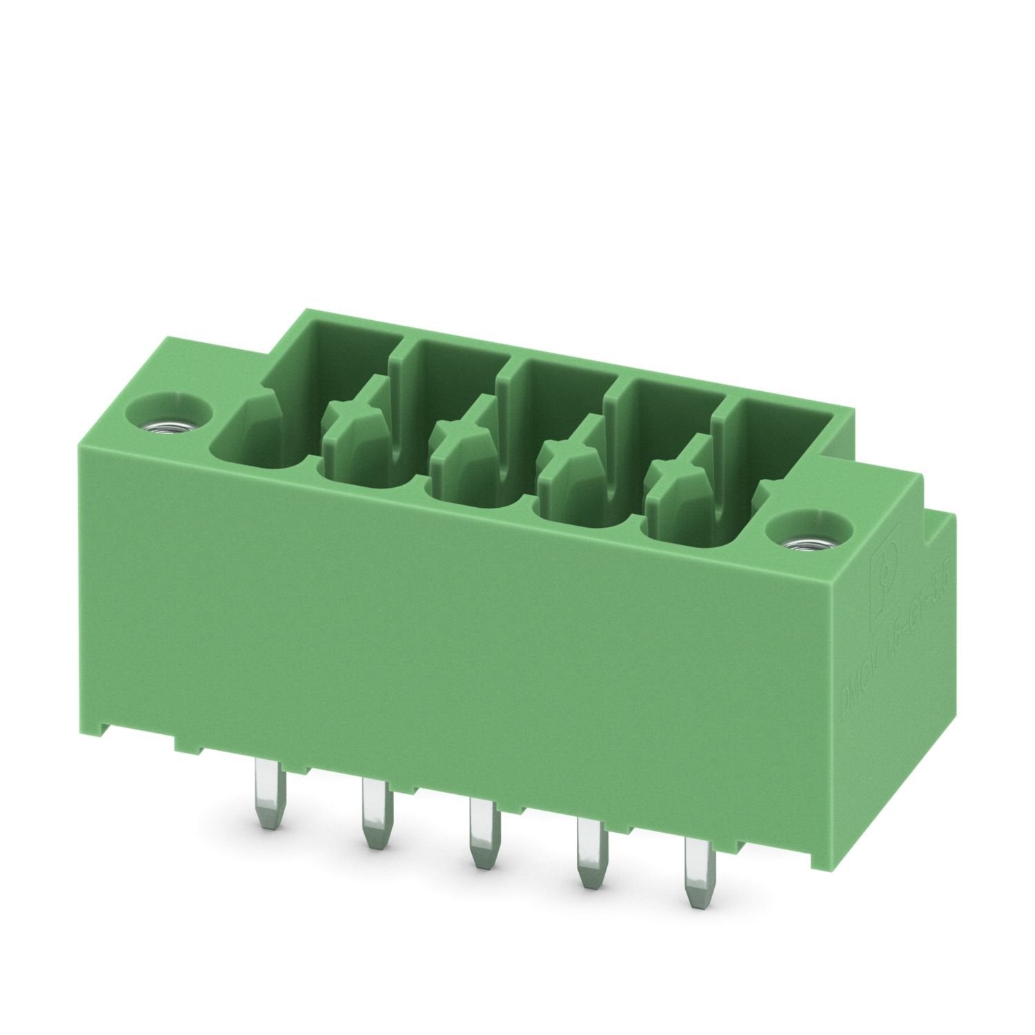 PCB headers, nominal cross section: 1.5 mm 2 , color: green, nominal current: 8 A, rated voltage (III/2): 160 V, contact surface: Sn, contact connection type: Pin, number of potentials: 10, number of rows: 2, number of positions: 5, number of connections: 10, product range: DMCV 1,5/..-G1F, pitch: 3.5 mm, mounting: Wave soldering, pin layout: Linear pinning, solder pin [P]: 3.5 mm, number of solder pins per potential: 1, plug-in system: COMBICON DFMC 1,5, Pin connector pattern alignment: Standard, locking: 