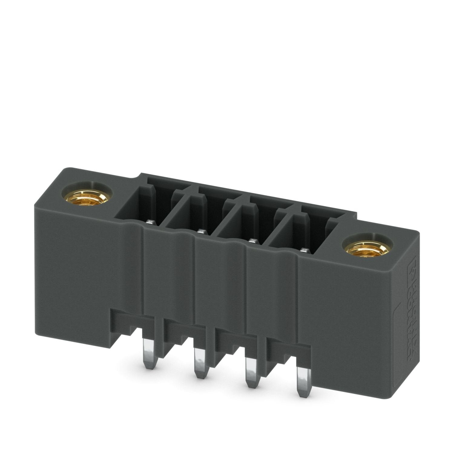PCB headers, nominal cross section: 1.5 mm 2 , color: black, nominal current: 8 A, rated voltage (III/2): 160 V, contact surface: Sn, contact connection type: Pin, number of potentials: 4, number of rows: 1, number of positions: 4, number of connections: 4, product range: MCV 1,5/..-GF-THR, pitch: 3.5 mm, mounting: THR soldering / wave soldering, pin layout: Linear pinning, solder pin [P]: 2.6 mm, number of solder pins per potential: 1, plug-in system: COMBICON MC 1,5, Pin connector pattern alignment: Stand