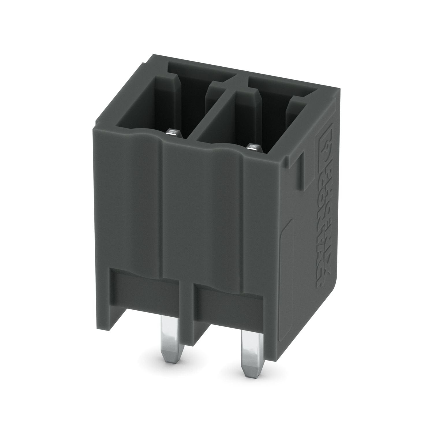 PCB headers, nominal cross section: 1.5 mm 2 , color: black, nominal current: 8 A, rated voltage (III/2): 160 V, contact surface: Sn, contact connection type: Pin, number of potentials: 2, number of rows: 1, number of positions: 2, number of connections: 2, product range: MCV 1,5/..-G-THR, pitch: 3.5 mm, mounting: THR soldering / wave soldering, pin layout: Linear pinning, solder pin [P]: 2.6 mm, number of solder pins per potential: 1, plug-in system: COMBICON MC 1,5, Pin connector pattern alignment: Standa